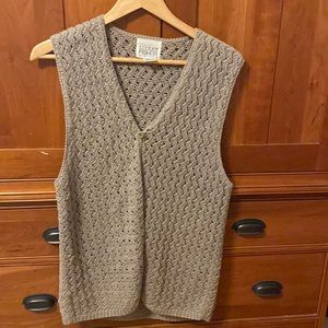 Vintage Eileen Fischer knit silk and linen vest 5 button
